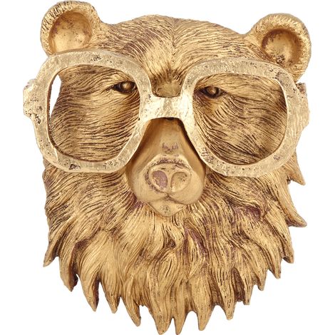 Tête de Animal en Résine Bronzé Imperméable et Anti-UV pour Décor Maison: Sculpture Murale Décoration Hanging (1 Pièce) (1/3)