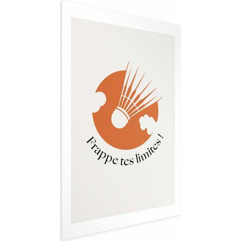 Poster – Badminton-Federball vor der orangefarbenen Sonne (1/4)