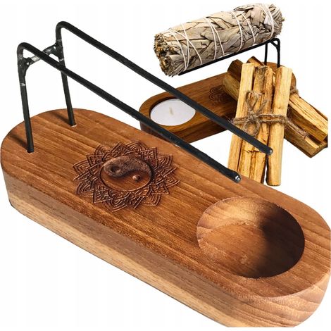 Piccolo supporto in legno di Palo Santo T Yin-Yang (1/4)