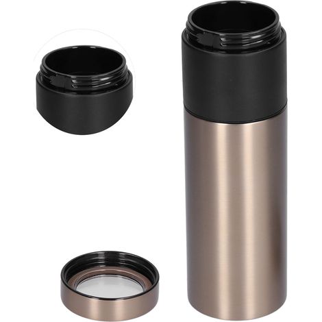 Tasse à café en acier inoxydable avec filtre, mug isotherme et bouteille d'eau pour les voyages et les activités de plein air.