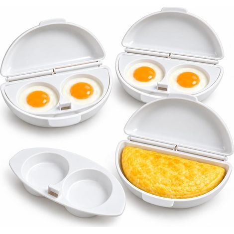 Omelettier 2-en-1 Micro-Ondes, 2 Cuillers, Oeufs, Poché, Petit-Dejeuner, Rapide, Omelette, Compact (1/5)