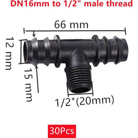 (30 raccords en T DN16 mm) Arroseur escamotable à impulsion rétractable, tête d'arrosage anti-oiseaux, irrigation de jardin, grand débit d'eau, entrée d'arrosage à bascule (1/5)