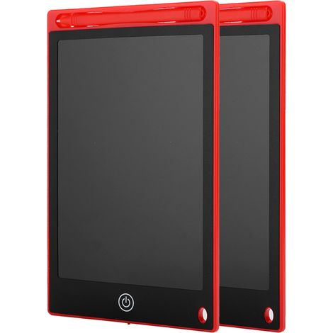 Lot de 2 tablettes graphiques électroniques LCD de 8,5 pouces pour dessiner et écrire, idéales pour toute la famille (rouge). (1/5)