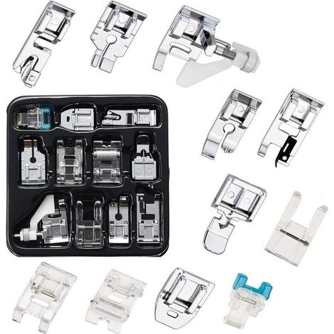 Set di piedini premistoffa, 11 pezzi, per macchine da cucire Brother, Singer, Janome, Babylock e Kenmore con attacco basso. (1/5)