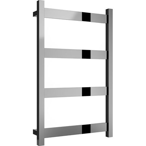 Reina Mina Square Tube Heated Towel Rail 750mm H x 470mm W Polished Stainless Steel (1/4)