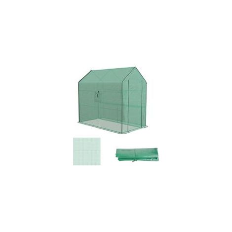 Serre de jardin Bâche de remplacement pour serre de jardin 140 x 213 x 190 cm avec fenêtre, porte antiUV pour le jardin  Vert