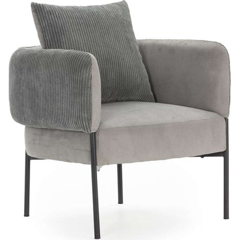 Sillón modelo Bali tapizado textil gris claro, 75cm(alto) 73cm(ancho) 78cm(largo) (1/5)
