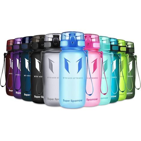 Trinkflasche Tritan BPAfrei 500ml 1000ml Sport Outdoor 350 ml Meerblau (1/5)