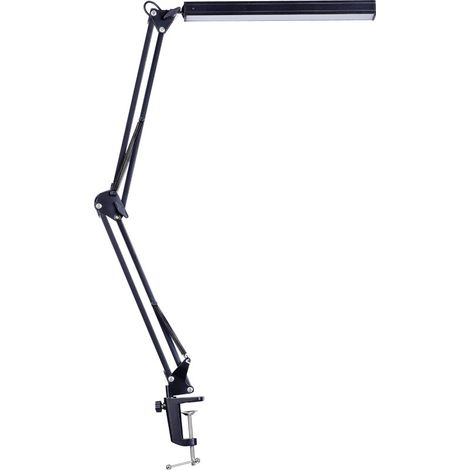LED Schreibtischlampe Architektenlampe 80 cm – 3 Farbmodi x 10 Helligkeitsstufen – 1300 lm – verstellbarer Schwenkarm – 12 W Schreibtischlampe – Schwarz [Energieklasse E]