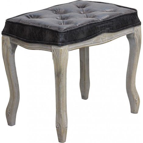 Sgabello in velluto con struttura in legno elegante 50x36xH47 cm - Grigio