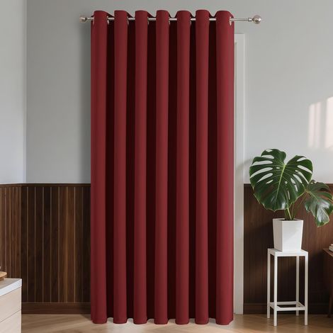 Rideau de Porte à Oeillets L132 x H210 cm 1 Panneau, 75% Rideau Occultant Thermique Anti UV pour Décoration et Protection Intérieure de Dressing Fenêtre Porte d'Entrée Armoire de Rangement (1/5)