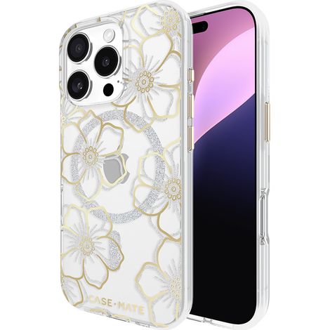 Custodia Case-Mate Floral Gems MagSafe per iPhone 16 Pro (oro) (1/5)