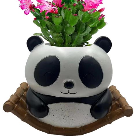aus Kunstharz wackelbarer Panda Sukkulenten Übertopf Bonsai