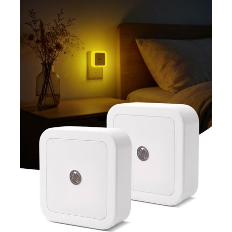 Bernsteinfarbene Nachtlicht-Steckdose mit automatischem Ein-/Aus-Dämmerungssensor, 2000 K Bernsteinfarbe, ideal zur Förderung des Schlafes, für Schlafzimmer, Kinderzimmer, 2 Stück (1/5)