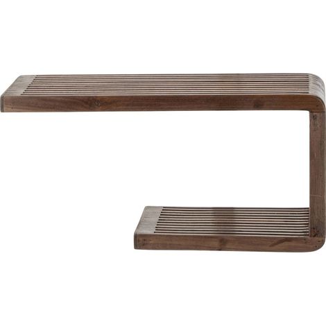 Étagère murale en bois à lattes - marron foncé (1/5)