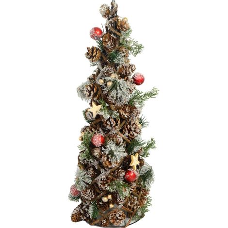 Albero di natale innevato decorazione da tavolo h 50