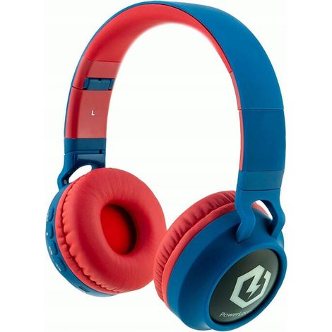 Cuffie wireless PowerLocus Buddy BlueRed con LED, MicroSD e AUX per bambini. (1/5)