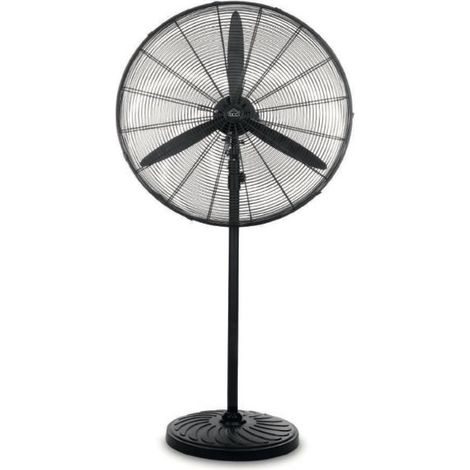 Ventilatore A Piantana In Metallo Verniciato Nero Con 3 Velocità E Oscillazione Laterale Alto 160 Cm