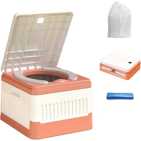 Toilettes Camping, Toilette Portable Camping, Toilettes Mobiles avec 20 Trousses Toilette Individuelles, Toilettes Mobiles, Toilettes Camping Pliables – Idéal pour Le Camping (Rouge) (1/5)