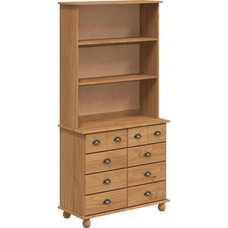 Maison Exclusive - Hutch ASKIM Cire de Miel 91 x 40 x 184 cm Bois de pin massif