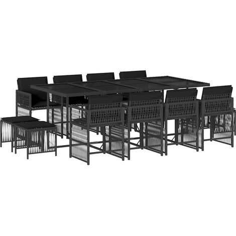 Maison Exclusive - Set comedor de jardín con cojines 13 pzas ratá