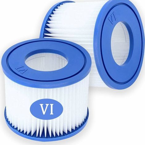 Paquet de 2 Cartouches filtrantes VI de Rechange pour Filtre de Piscine Bestway VI pour Miami, Vegas, Palm Springs, Monaco, Taille Bestway, Accessoires de Filtre de Rechange (1/5)