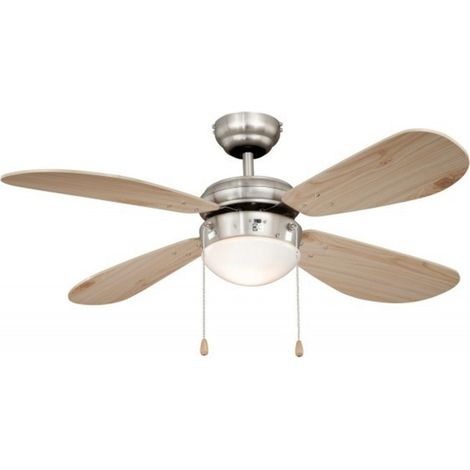 Ceiling fan Classic Nickel / Pine with Light (1/5)