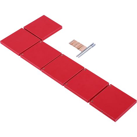 Etagere Murale Flottante - Organiseur De Rangement En Aggloméré Rouge - Pour Salon Chambre Bureau - Lot De 1 (1/5)