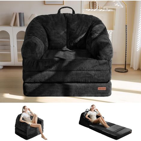 Folding Sofa Bed with Backrest, Folding Bed without Structure with Handle, 2 in 1 Convertible Pouffe to Floor Sofa, Comfortable Folding Sofa for Bedroom and Living Room (1/5)