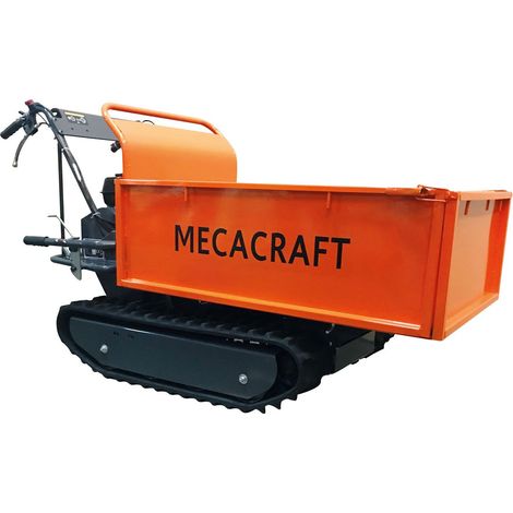Transporteur motorisé 500 kg – Benne rectangulaire amovible – Moteur thermique 4 temps – Vitesse max 3.6 km/h – Pour chantiers humides – Mecacraft (1/5)
