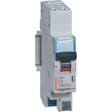 Disjoncteur phase + neutre DNX³ 4500 6kA arrivée bornes automatiques 1 module 1P+N 230V 2A - - 406780