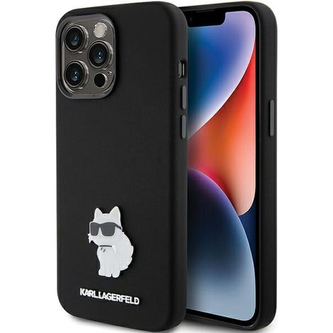 Hülle für iPhone 15 Pro Max Karl Lagerfeld Silikon Choupette Schwarz (1/5)