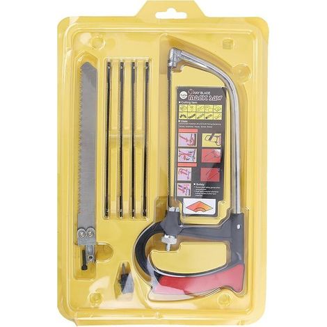 Ensemble De Scie À Métaux Mini Scie À Main Bois Set Avec Hss Lames Scie En Acier Scies À Main Multifonctions En Métal Pour Métal Verre Carrelage Bois,Scie Sauteuse, Scie À Branches, Scie À Main