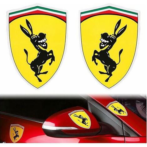 par de divertidas pegatinas de burro para coche, pegatinas reflectantes para fundas de coche compatibles con Ferrari (1/5)