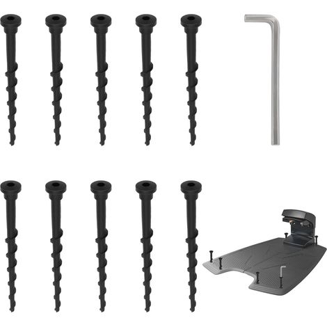 Lot de 10 vis de terre pour tondeuse à gazon, station de charge, vis de sol, compatibles avec les tondeuses automatiques 105, 305, 308, etc. Longueur : 13,7 cm, outils de jardin (noir) (1/5)