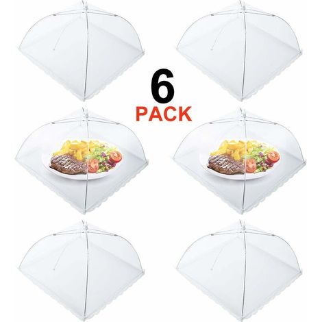 6-teiliges Set faltbarer Lebensmittelabdeckungen, fliegensichere Netz-Lebensmittelabdeckungen, faltbare Zeltschirme, Insekten- und Mückenschutz für Grillabende, Picknicks und zum Servieren von Speisen