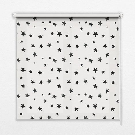Innenrollo Fensterrollo - Rollo ohne Bohren - Sichtschutzrollo - Lichtdurchlässiges Rollo - Rechteckiges - Rollo - (80 cm x 140 cm) - Sterne