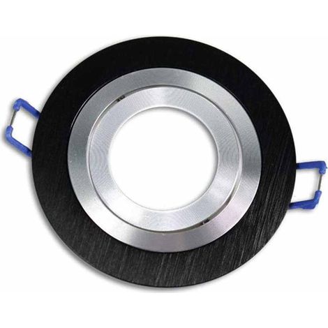 Incasso per faretto rotondo acciaio orientabile portafaretto portalampada illuminazione soffitto nero