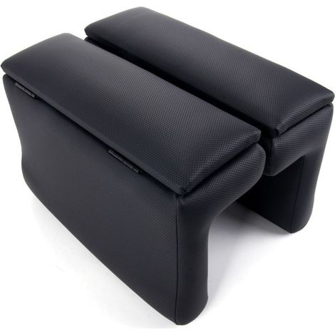 Three-piece car modification parts set: center console armrest box, no-drill storage box, suitable for Hiace 200 series - LKT183 (perforated leather armrest box). (1/4)