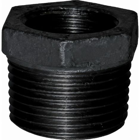 Reduzierter Nippel 40x49 / 26x34, männlich weiblich schwarz