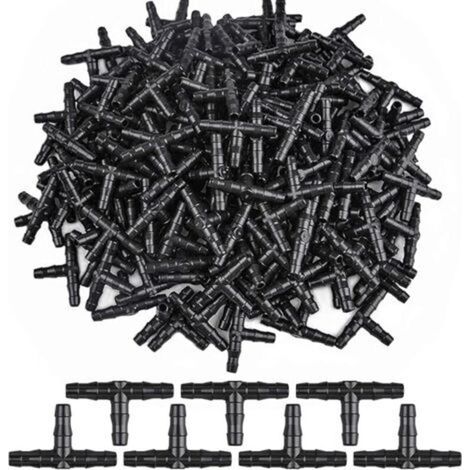 100-teiliges Gartenbewässerungswerkzeug für 4/7 T, 4/7 mm Tropfsystem-Schlauchanschluss (4/7 Positive Tee)