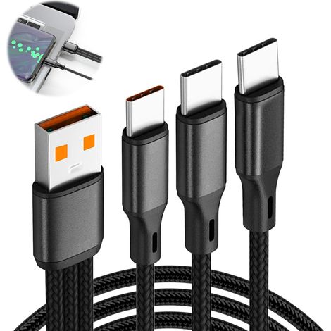 Câble Multi USB C Chargeur, 3 en 1 Câble répartiteur USB A vers USB Type C (1/5)