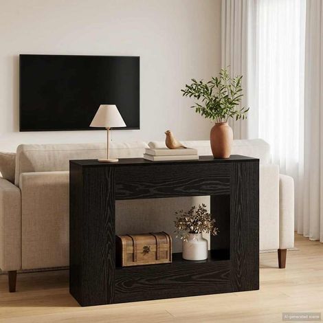 vidaXL Console Table Black Oak 101 x 30 x 74 cm Engineered Wood