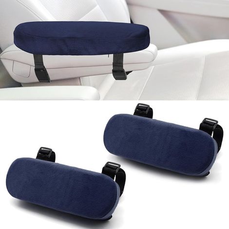 Lot de 2 coussins d'accoudoirs, coussins pour coudes et accoudoirs, housses confortables et amovibles en polyester, pour chaises de bureau, sièges auto et chaises gaming. Dimensions : 23,5 x 7,5 x 3 c (1/5)