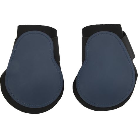 2 pièces bottes de boulet de cheval coque en PU élastique résistant aux chocs protège-jambes pour la compétition de saut pattes arrière bleu marine L (1/5)