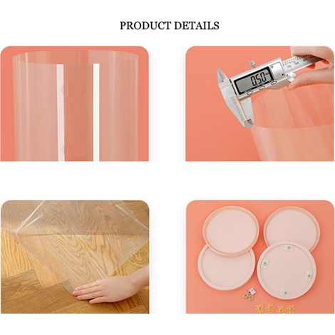 Seau de rangement pour peluches, boucle cylindrique transparente, cylindre rotatif en PVC de couleur unie, 26 cm de diamètre et 50 cm de hauteur, comprend des couvercles supérieur et inférieur, emball (1/5)