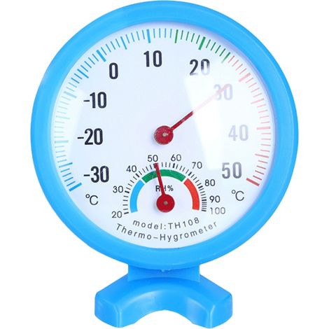 Thermomètre-hygromètre analogique d'intérieur - 2 en 1 : mesure de la température et de l'humidité pour la maison, les chambres, l'extérieur et le bureau (30-50 °C).
