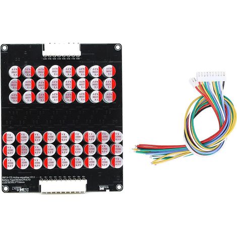 Carte de gestion de batterie (BMS) avec condensateur d'égalisation actif pour batteries LiFePO4, LiPo et LTO (13S, 14S, 15S, 16S, 17S). (1/5)