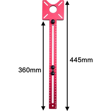 Support de fraisage en alliage d'aluminium de 400 mm avec base détachable, gabarit de perçage circulaire pour défonceuse à bois, outil de positionnement et de découpe pour la menuiserie. (1/5)