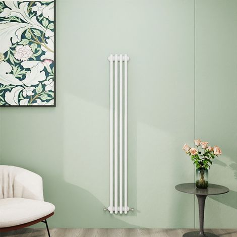 AICA 1500x200mm White Vertical Traditional Radiator Cast Iron 3 Column Heating UK